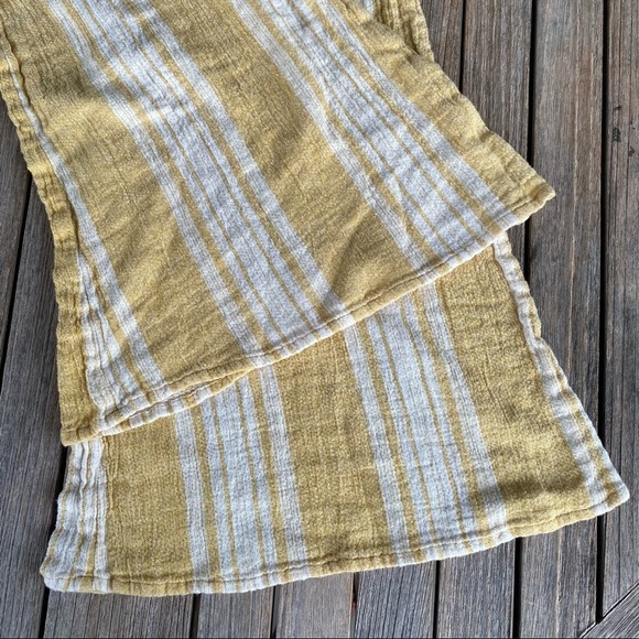 Rip Curl Seaside Stripe Pants Wide Leg High Waist Small Yellow White Pockets - Picture 6 of 11